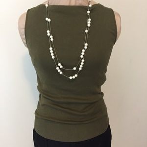 Ralph Lauren boatneck green cotton top Small